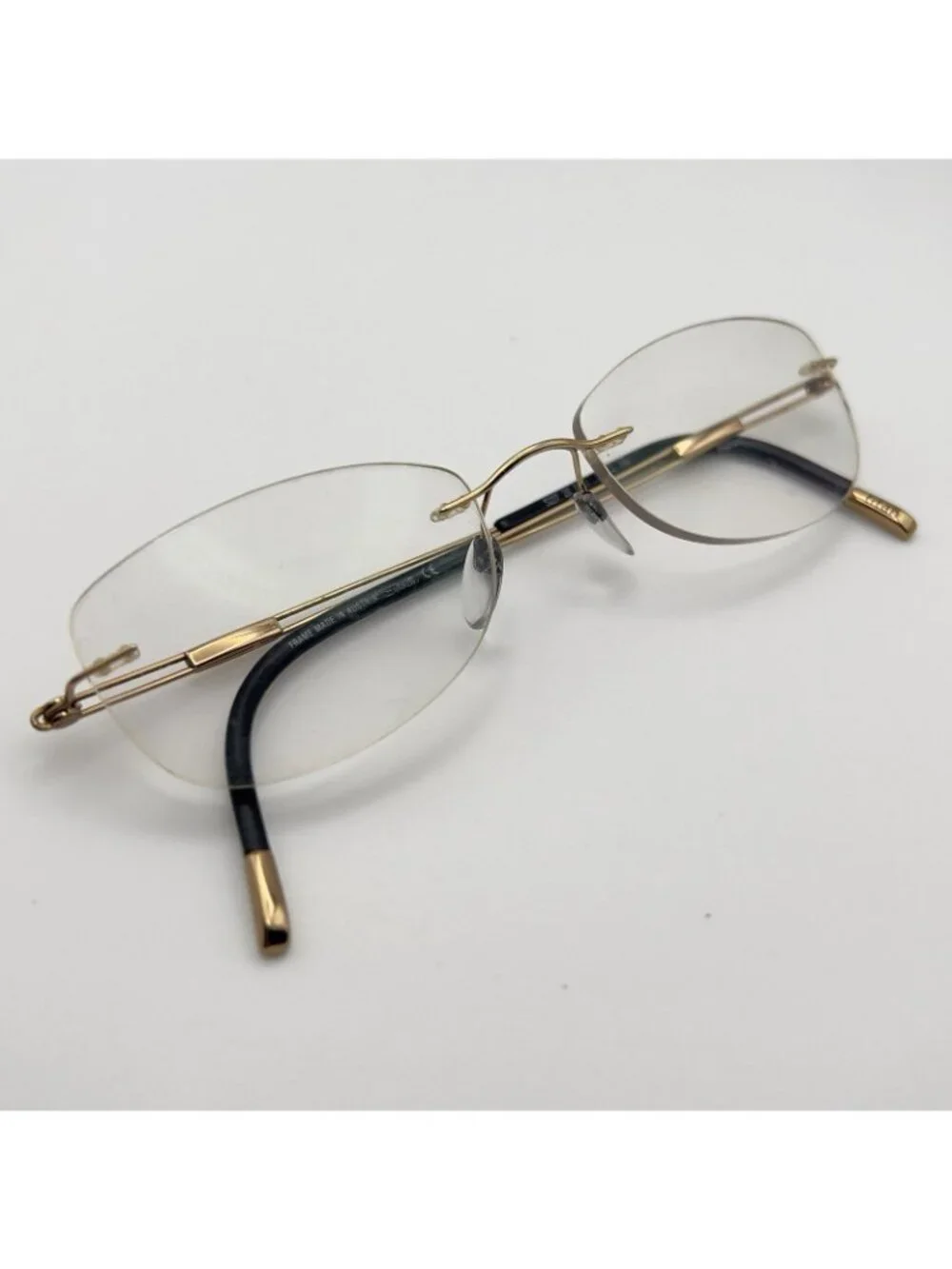 Silhouette Titanium 5227 20 6051 Rimless Eyeglass Frames Black Gold 48-19-140